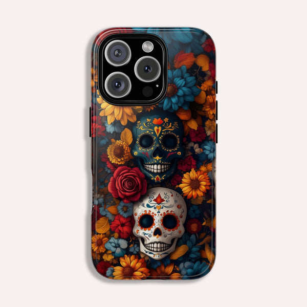 Day of The Dead Phone Flower Phone Case, Sugar Skull - Tough Case for iPhone
