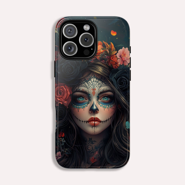 Day of The Dead Phone Case, Sugar Skull, Dia de los Muertos - Tough Case for iPhone