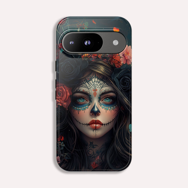 Day of The Dead Phone Case, Sugar Skull, Dia de los Muertos - Tough Case for Google Pixel