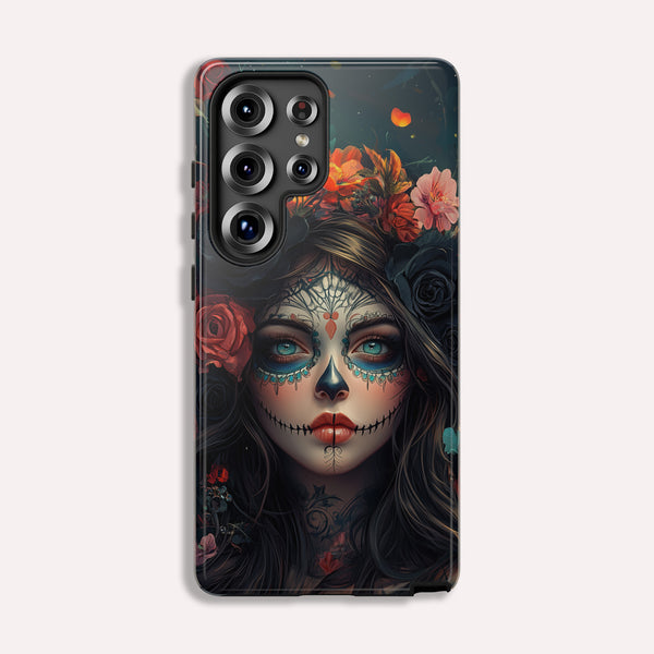Day of The Dead Phone Case, Sugar Skull, Dia de los Muertos - Tough Case for Samsung Galaxy