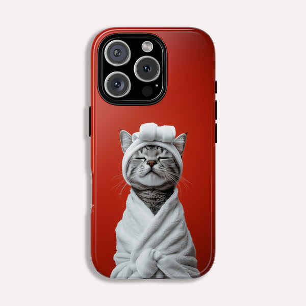 iPhone Phone Case - Cute Tabby Cat Day Spar - Tough Case for iPhone