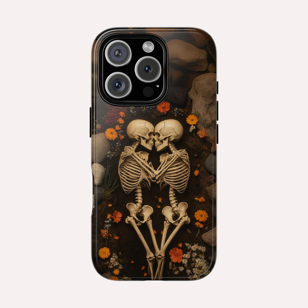 Romantic Gothic Phone Case Skeleton Themed Case - Forever Love - for iPhone