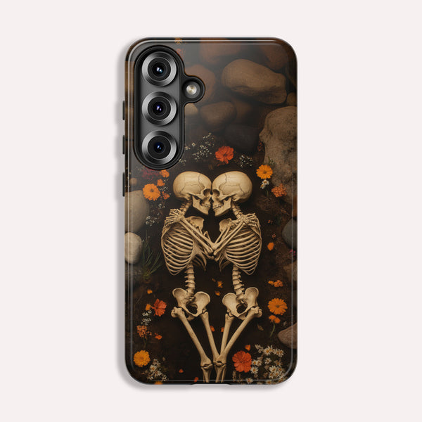 Romantic Gothic Phone Case Skeleton Themed Case - Forever Love Tough Case for Samsung Galaxy