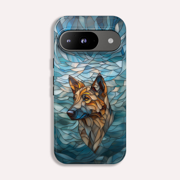 German Shepherd Stained Glass Phone Case -  German Shepherd Gifts - Tough Case For Google Pixel