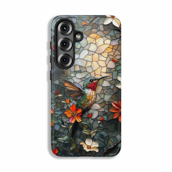Hummingbird Phone Case, Stained Glass Design - Tough Case for Samsung Galaxy