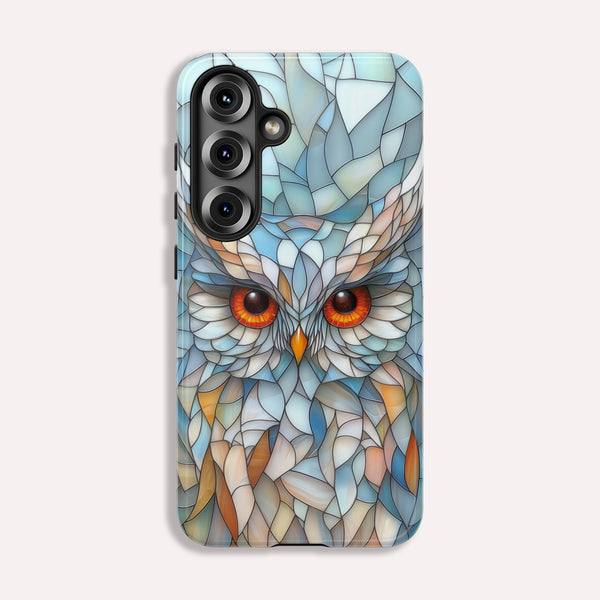 Owl Phone Case Stained Glass Effect Tough Cases for Bird Lovers  for Samsung Galaxy