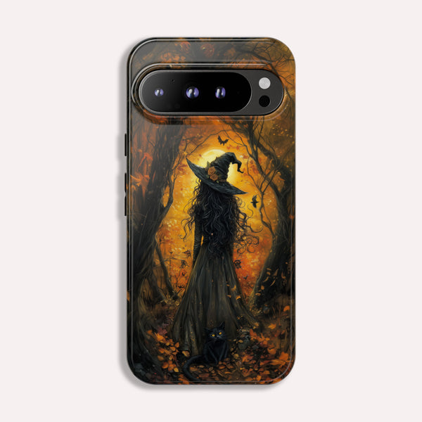 Gothic Witch And Cat Phone Case, Sugar Skull - Tough Case for Google Pixel